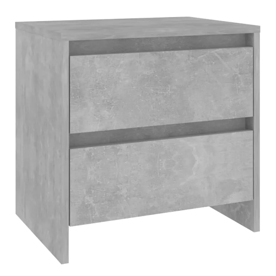 Table de chevet gris béton 45x34,5x44,5 cm bois d’ingénierie - 2
