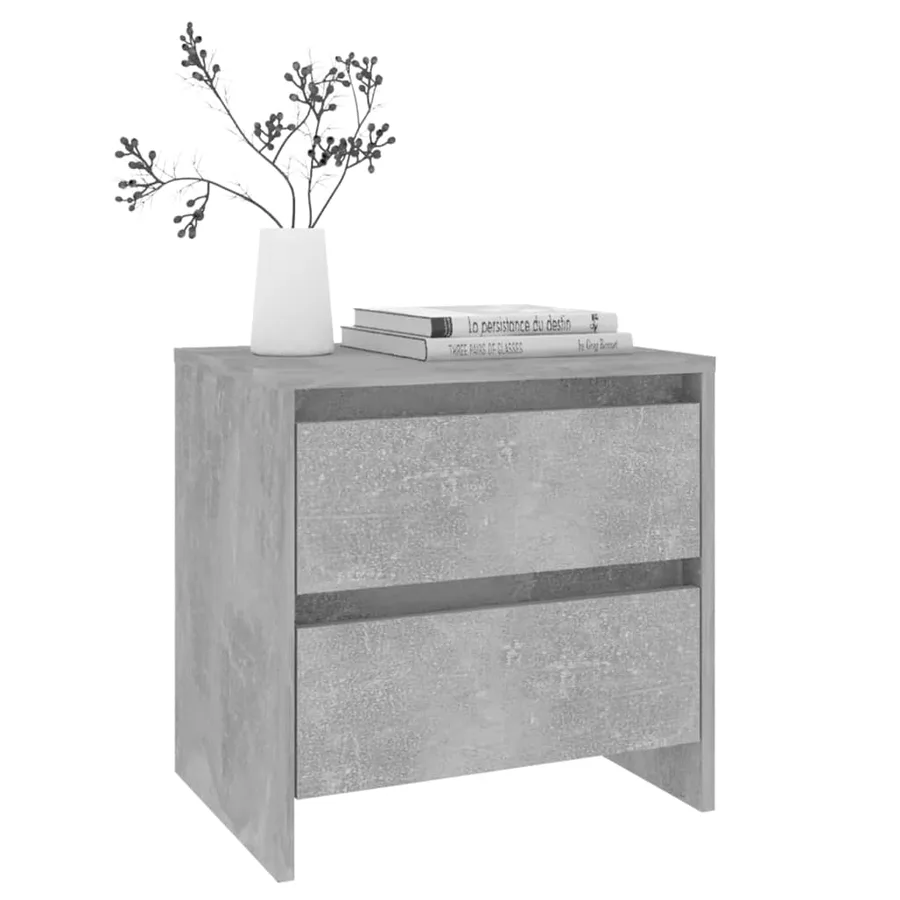 Table de chevet gris béton 45x34,5x44,5 cm bois d’ingénierie - 6