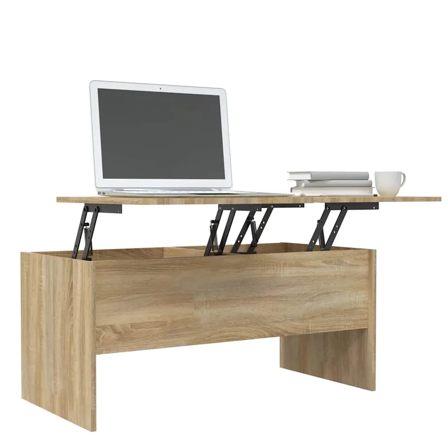 Table basse chêne sonoma 102x50,5x46,5 cm bois d'ingénierie - 4