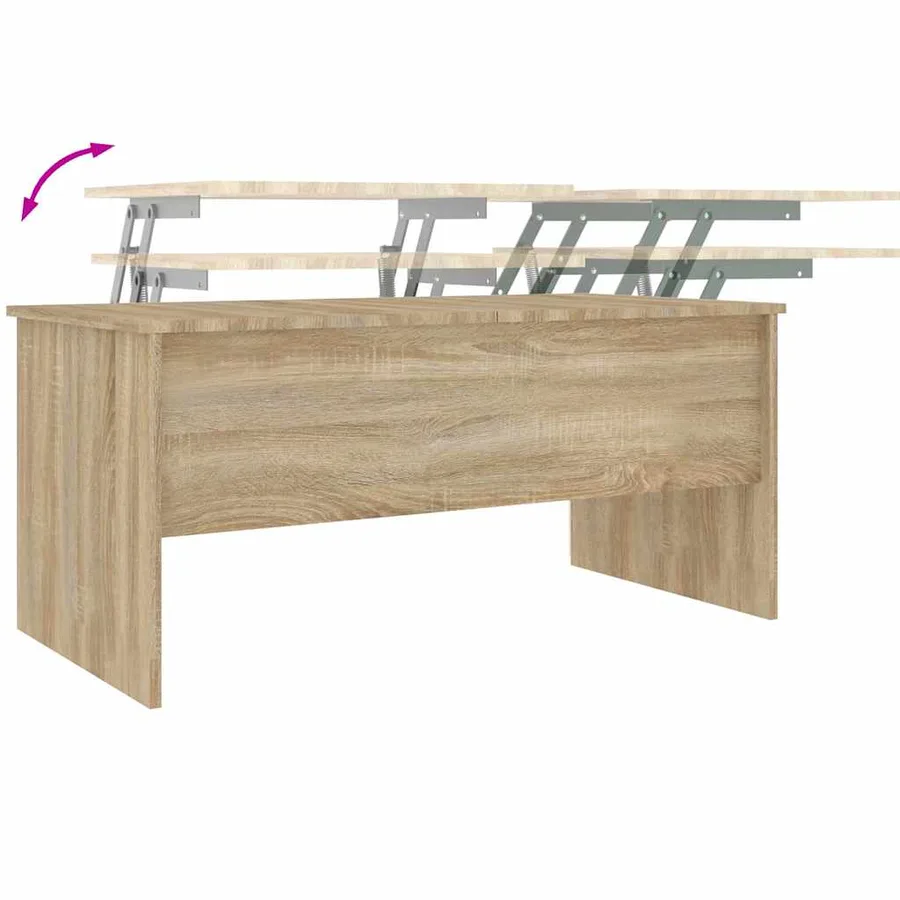 Table basse chêne sonoma 102x50,5x46,5 cm bois d'ingénierie - 8