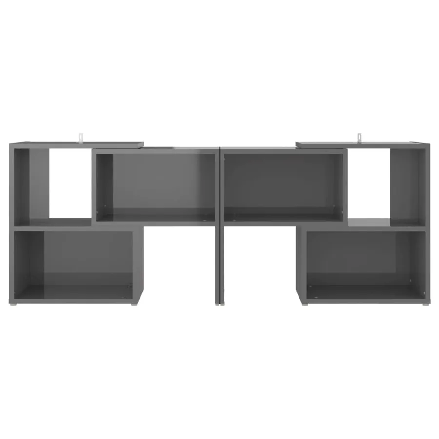 Meuble TV Gris brillant 104x30x52 cm Bois d'ingénierie - 3