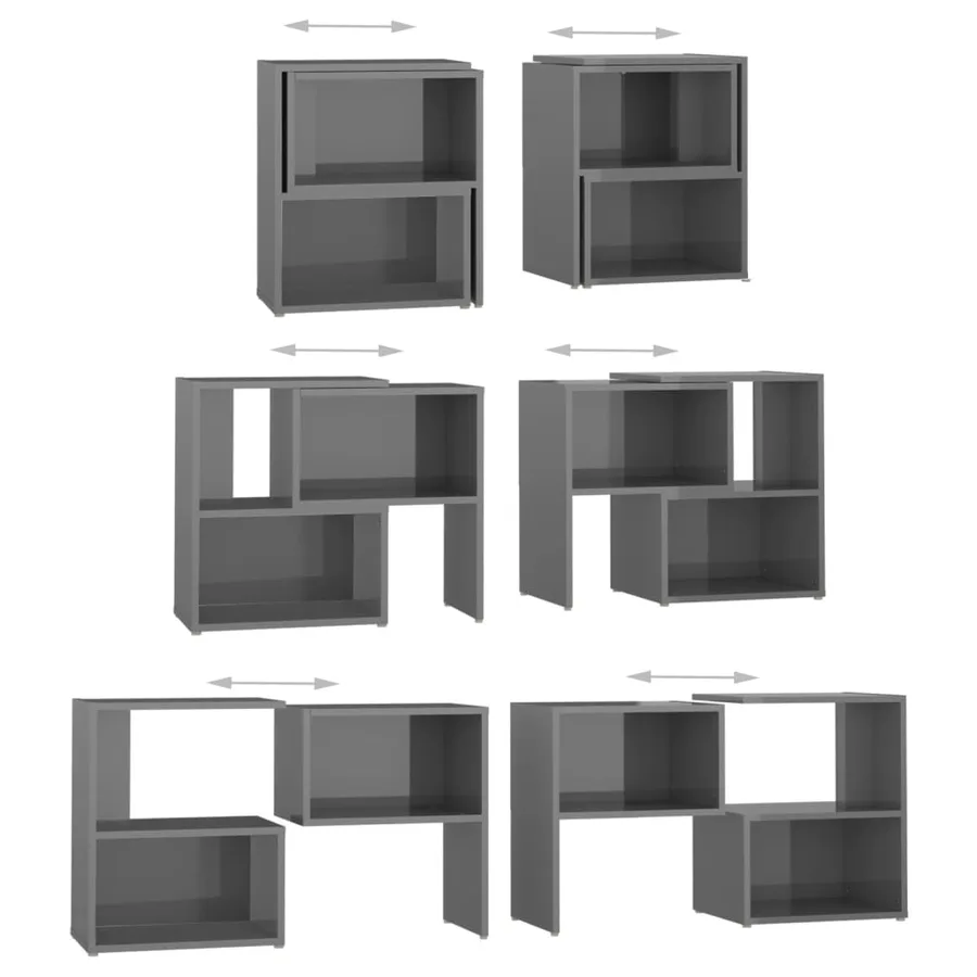 Meuble TV Gris brillant 104x30x52 cm Bois d'ingénierie - 6