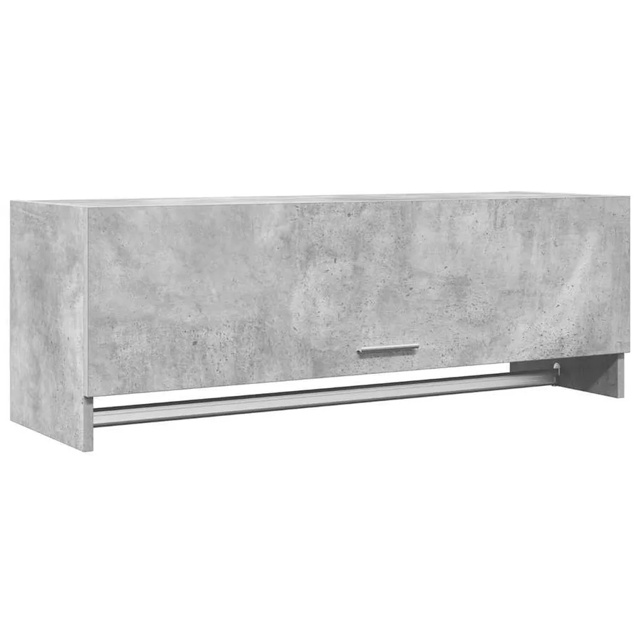 Garde-robe gris béton 100x32,5x35 cm bois d'ingénierie - 2
