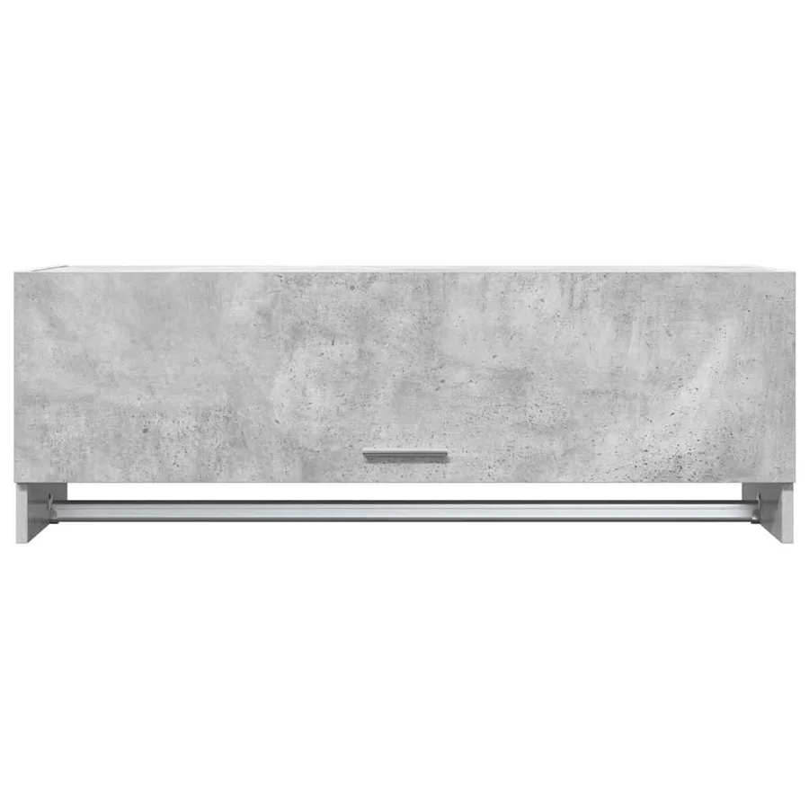 Garde-robe gris béton 100x32,5x35 cm bois d'ingénierie - 4