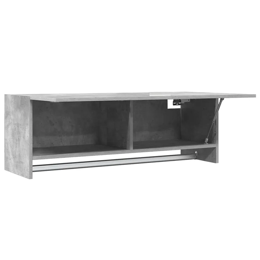 Garde-robe gris béton 100x32,5x35 cm bois d'ingénierie - 5