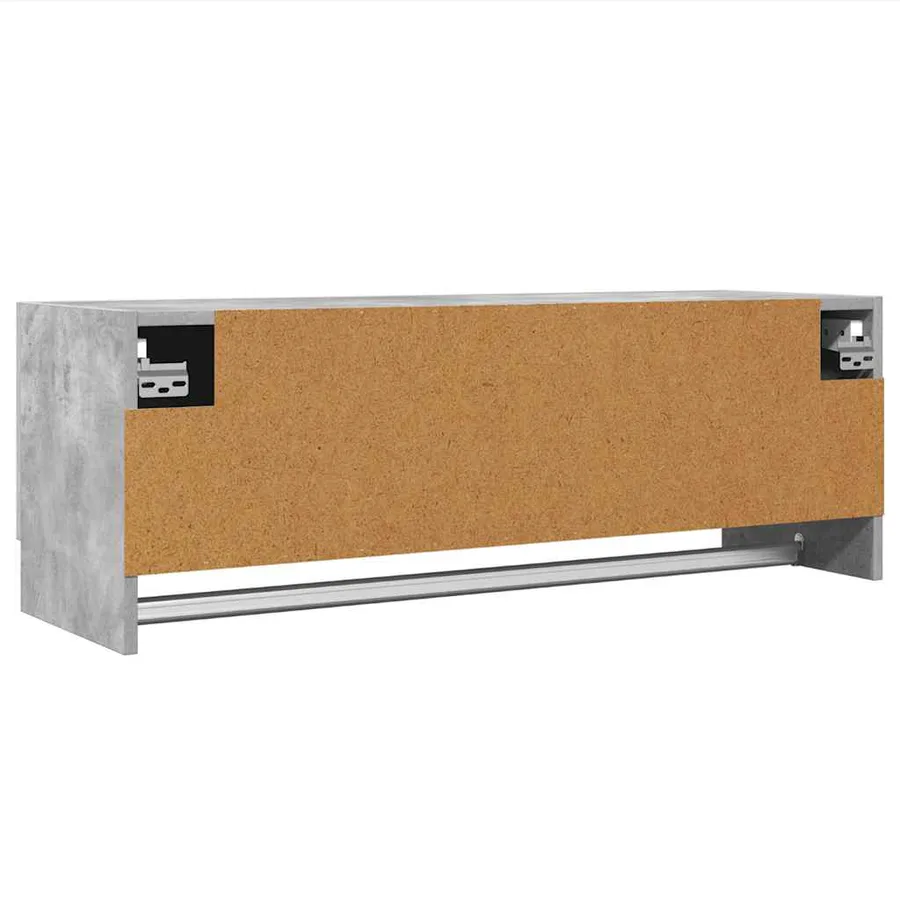 Garde-robe gris béton 100x32,5x35 cm bois d'ingénierie - 7
