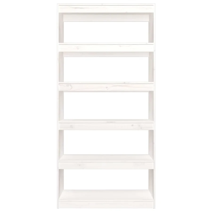 Bibliothèque/Séparateur de pièce Blanc 80x30x167,4cm Pin massif - 5