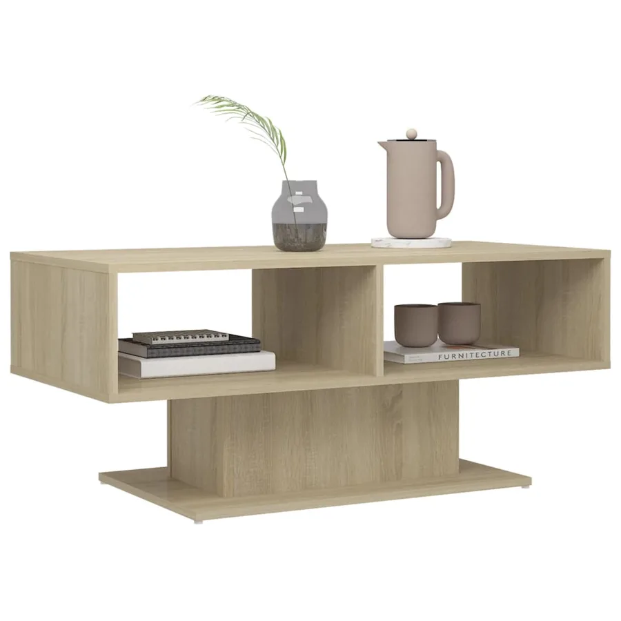 Table basse chêne sonoma 103,5x50x44,5 cm bois d'ingénierie - 5