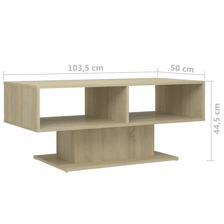 Table basse chêne sonoma 103,5x50x44,5 cm bois d'ingénierie - 6