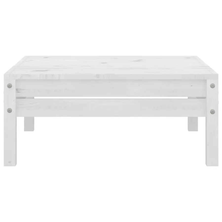 Salon de jardin 4 pcs Bois de pin massif Blanc - 10