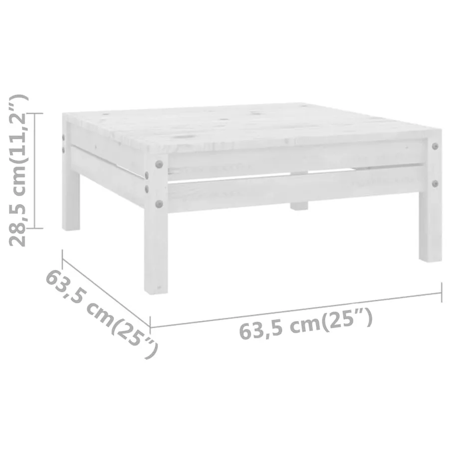 Salon de jardin 4 pcs Bois de pin massif Blanc - 16