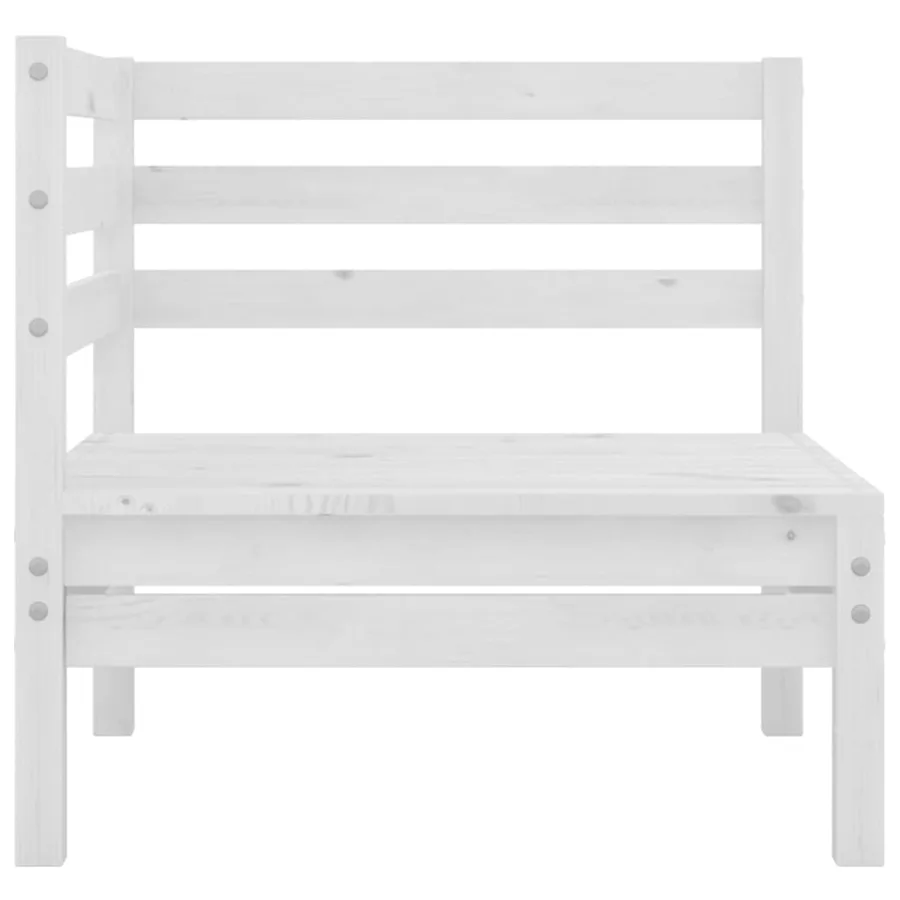 Salon de jardin 4 pcs Bois de pin massif Blanc - 4