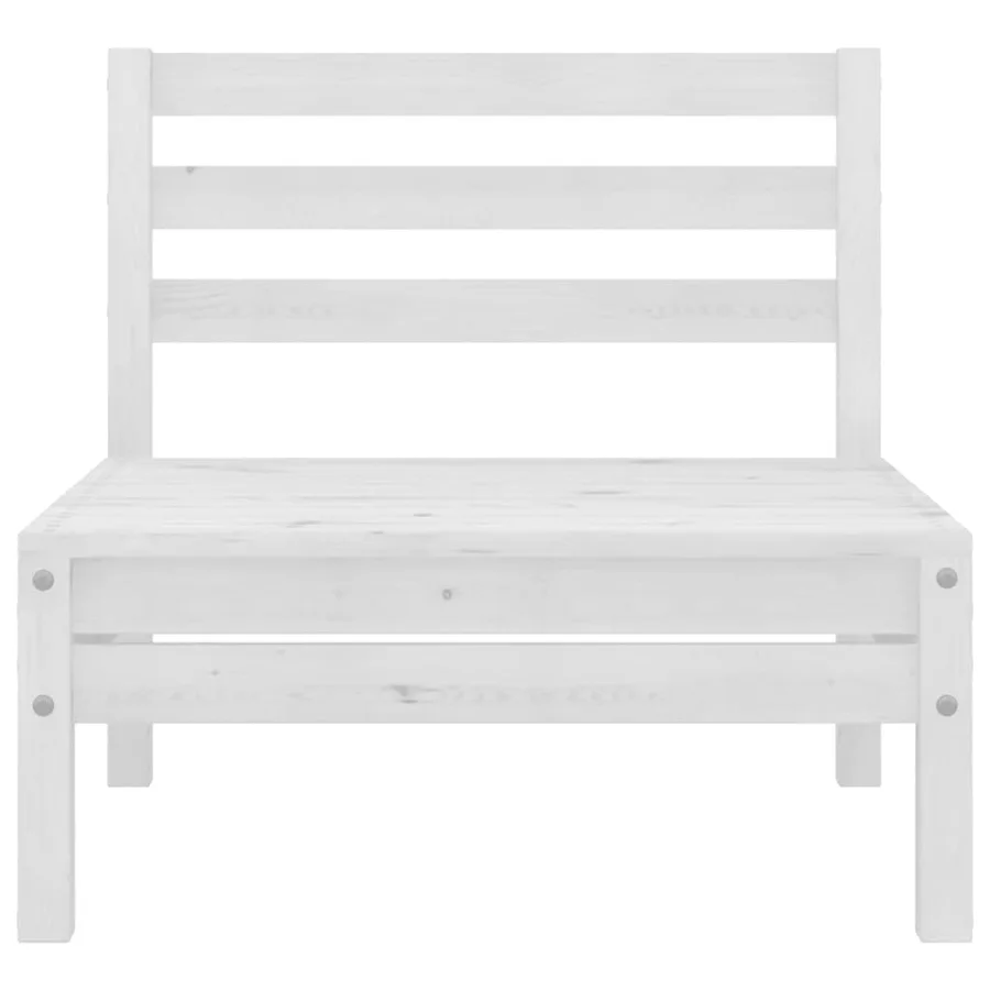 Salon de jardin 4 pcs Bois de pin massif Blanc - 6