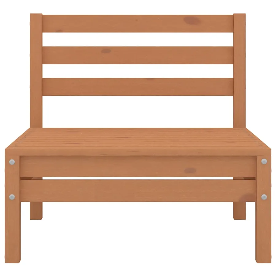 Canapés centraux de jardin 4 pcs marron miel bois de pin massif - 3
