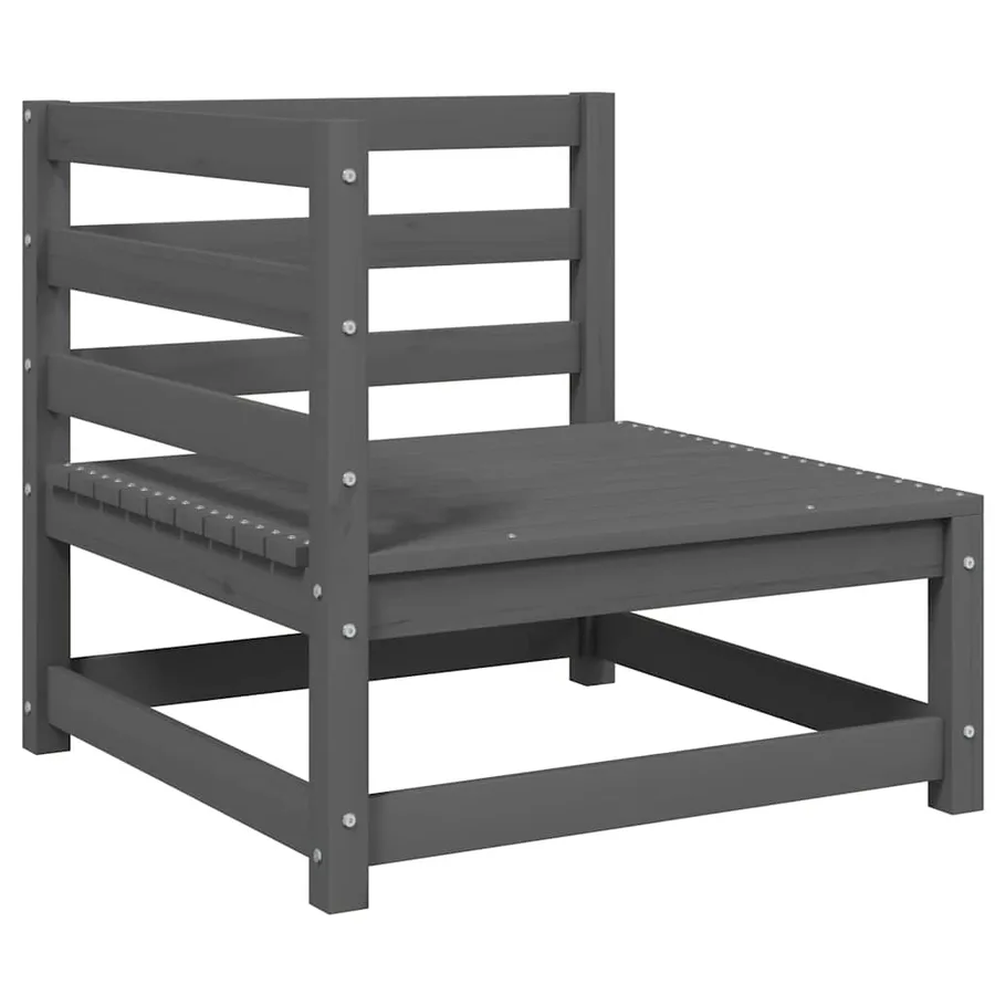 Salon de jardin 2 pcs gris bois de pin massif - 4