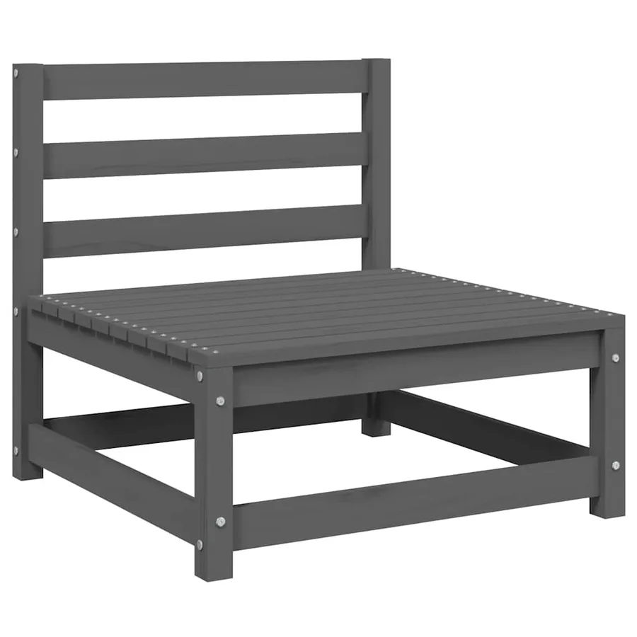 Salon de jardin 2 pcs gris bois de pin massif - 5