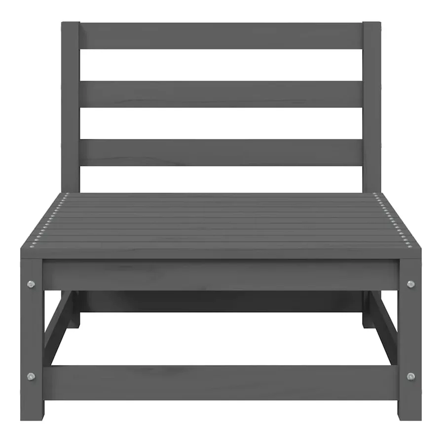 Salon de jardin 2 pcs gris bois de pin massif - 7