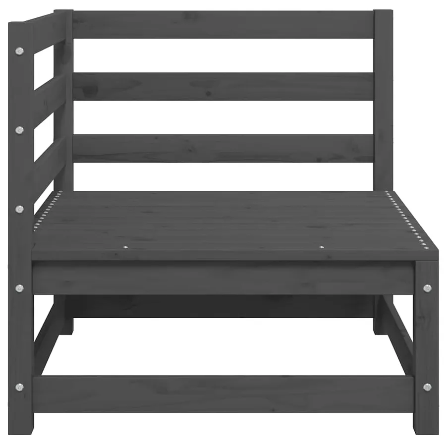 Salon de jardin 2 pcs gris bois de pin massif - 8