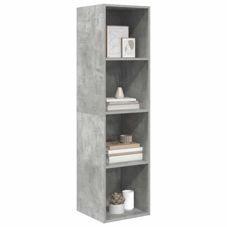 Meuble TV mural Gris béton 37x37x142,5 cm Bois d’ingénierie - 3