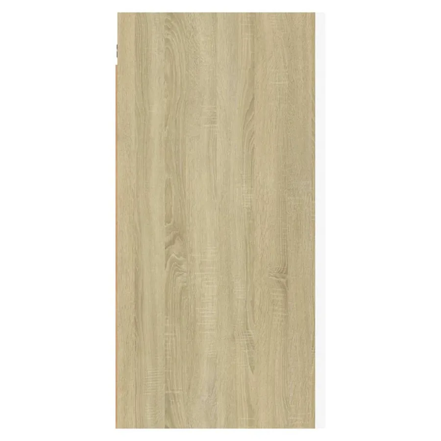 Meuble TV Blanc et chêne sonoma 30,5x30x60 cm Bois d’ingénierie - 10