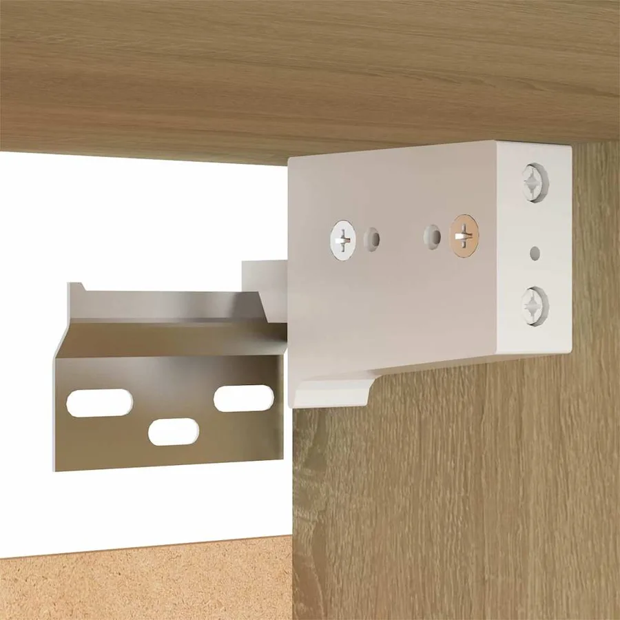 Meuble TV Blanc et chêne sonoma 30,5x30x60 cm Bois d’ingénierie - 12