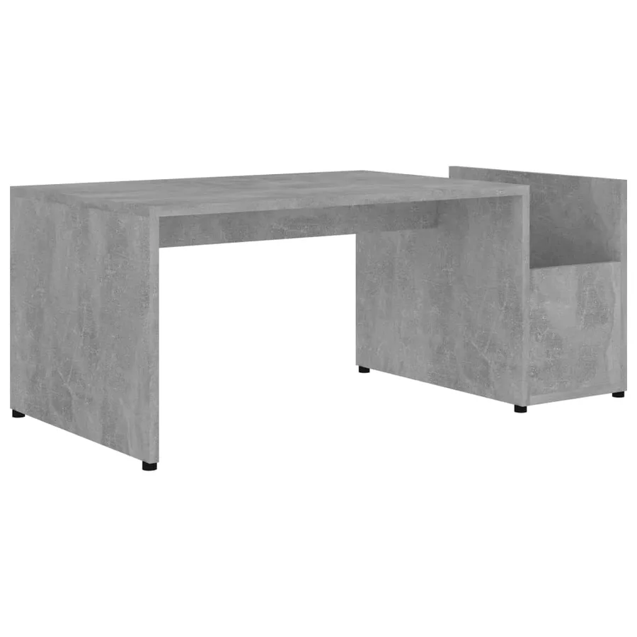 Table basse Gris béton 90x45x35 cm bois d’ingénierie - 2