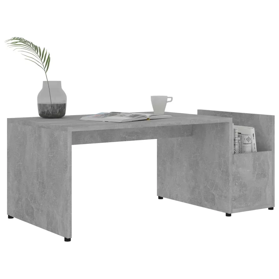 Table basse Gris béton 90x45x35 cm bois d’ingénierie - 3