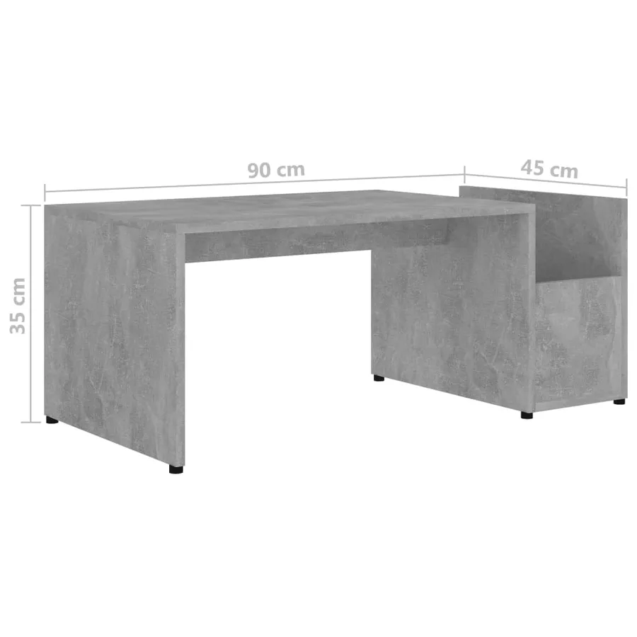 Table basse Gris béton 90x45x35 cm bois d’ingénierie - 6