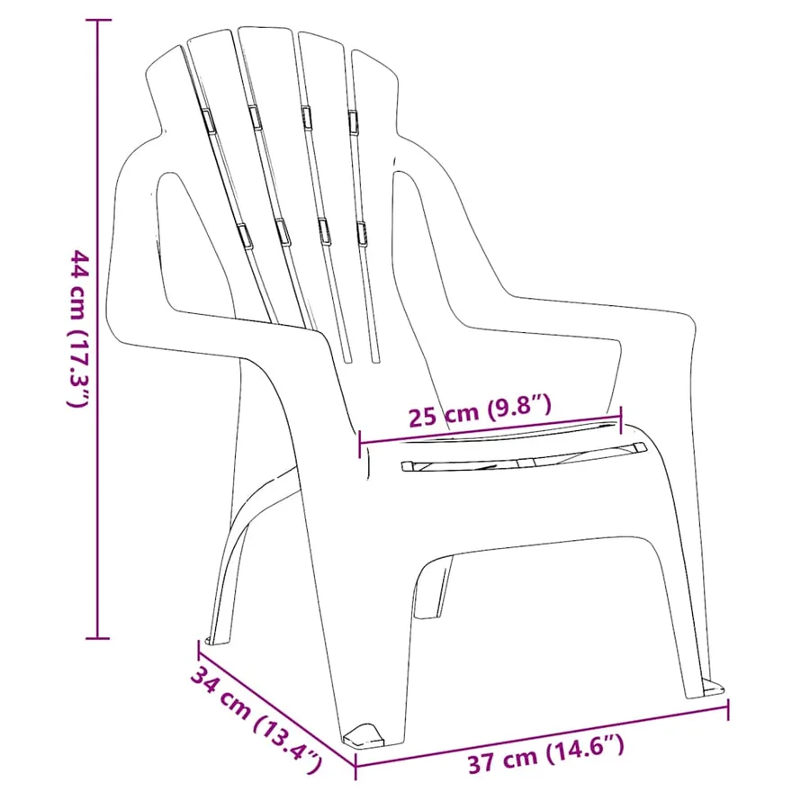 Chaises de jardin pour enfants lot de 2 orange 37x34x44 cm PP - 8