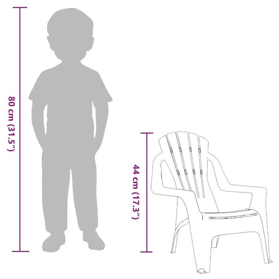 Chaises de jardin pour enfants lot de 2 orange 37x34x44 cm PP - 9
