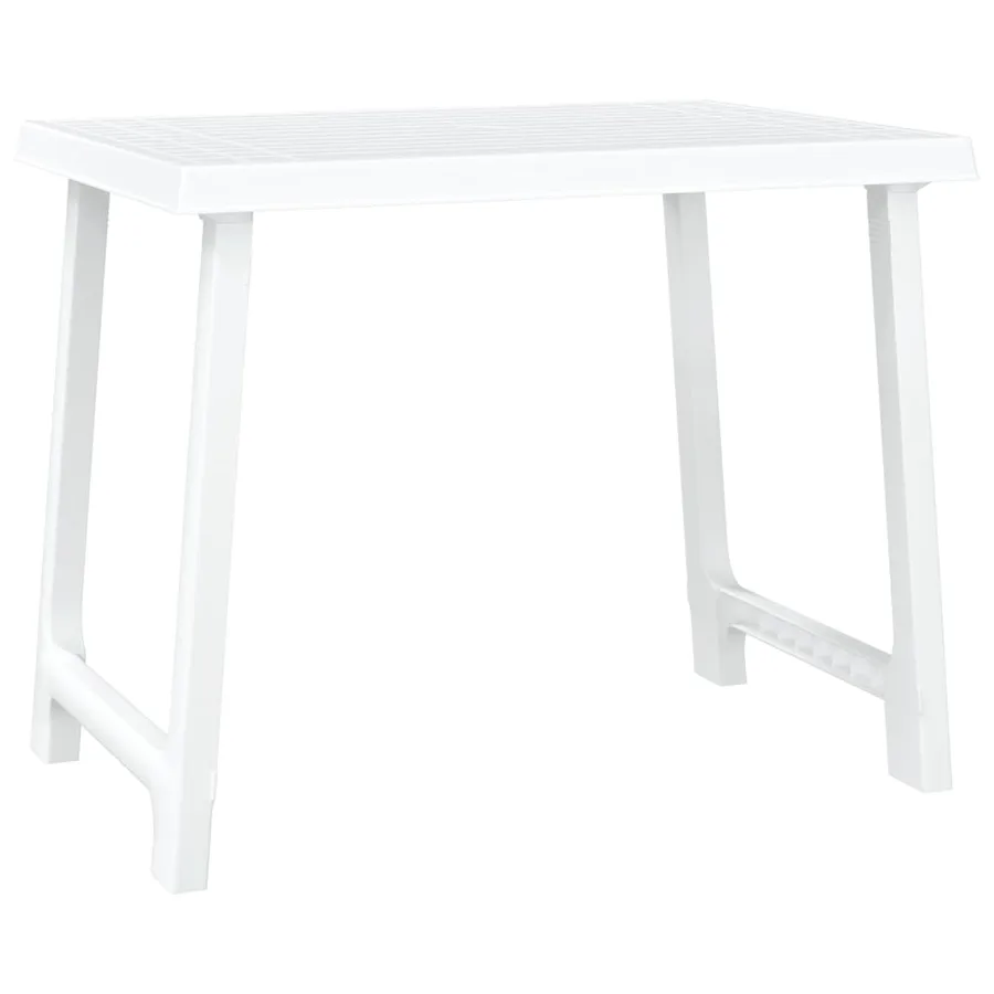 Table de camping blanc 79x56x64 cm PP aspect de bois - 2