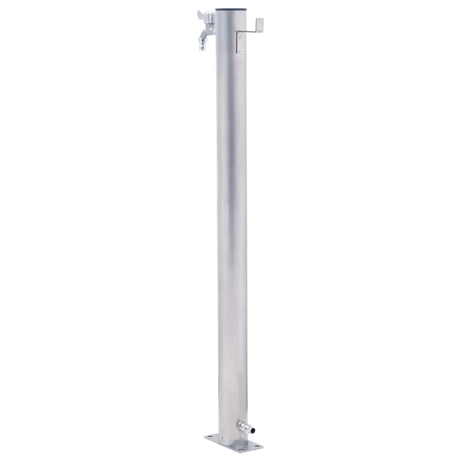 Colonne à eau de jardin 60 cm acier inoxydable rond - 4