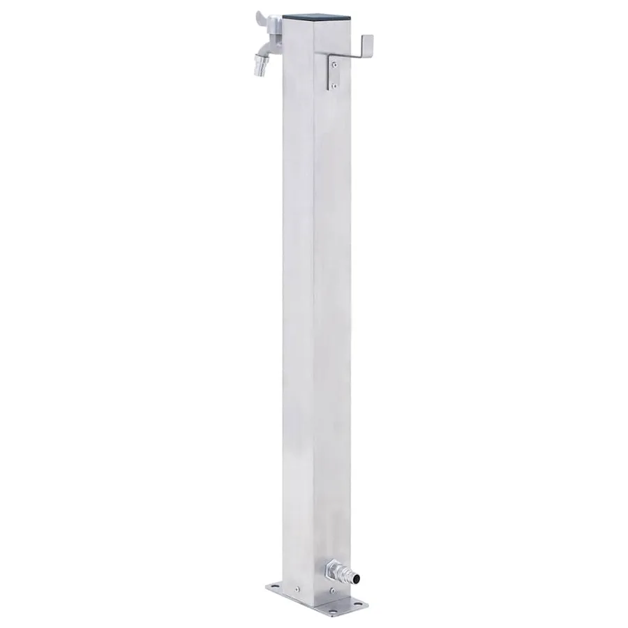 Colonne à eau de jardin 100 cm acier inoxydable carré - 4