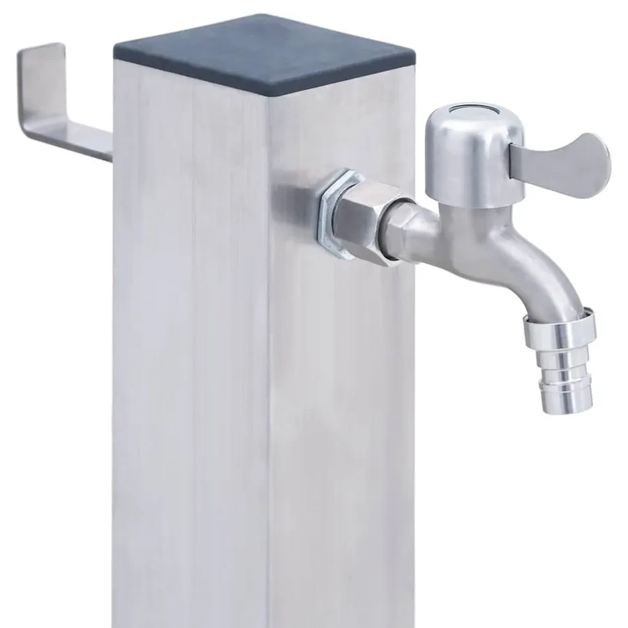 Colonne à eau de jardin 100 cm acier inoxydable carré - 5