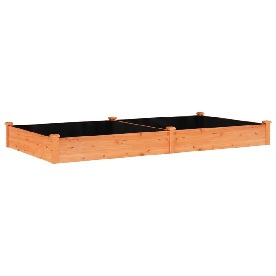 Lit surélevé de jardin doublure 240x120x25 cm bois massif sapin - 2