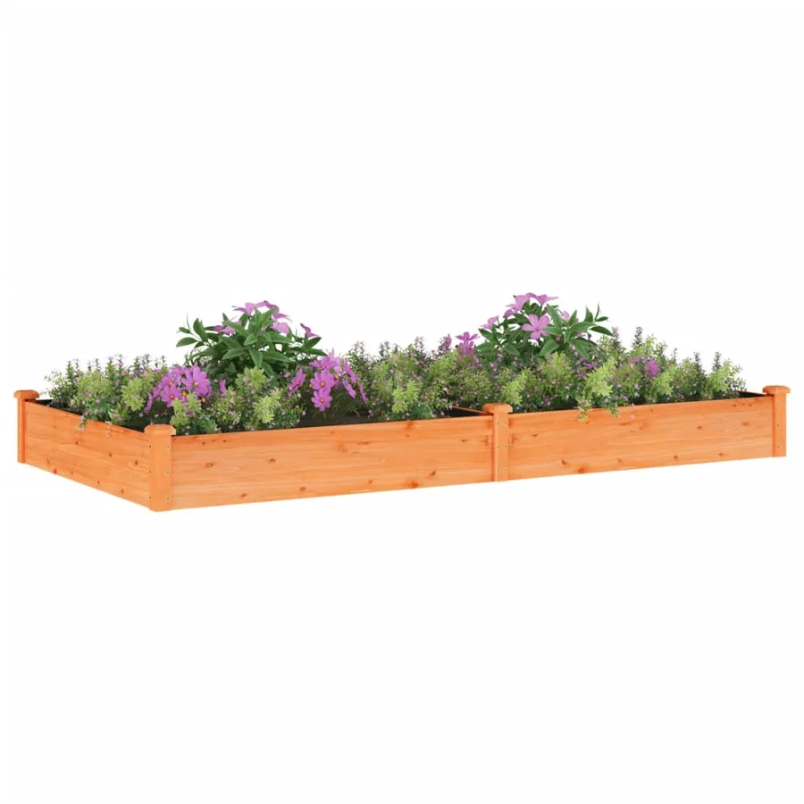 Lit surélevé de jardin doublure 240x120x25 cm bois massif sapin - 3