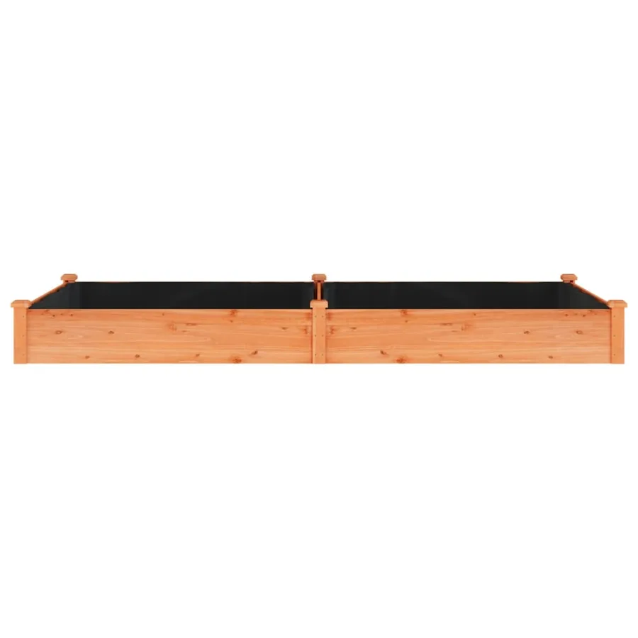 Lit surélevé de jardin doublure 240x120x25 cm bois massif sapin - 4