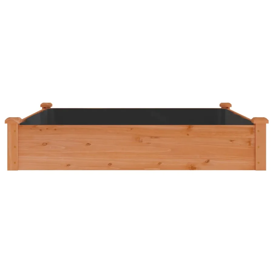 Lit surélevé de jardin doublure 120x120x25 cm bois massif sapin - 5