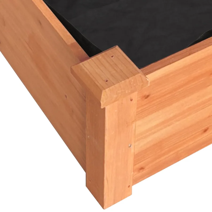 Lit surélevé de jardin doublure 120x120x25 cm bois massif sapin - 7