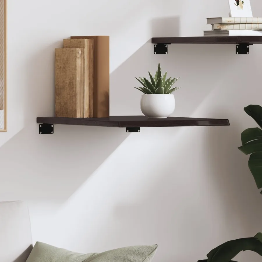 Étagère murale marron foncé 40x50x2 cm bois chêne massif traité - 3