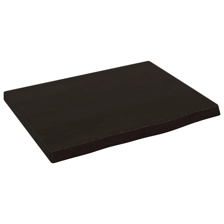 Étagère murale marron foncé 40x30x2 cm bois chêne massif traité - 2