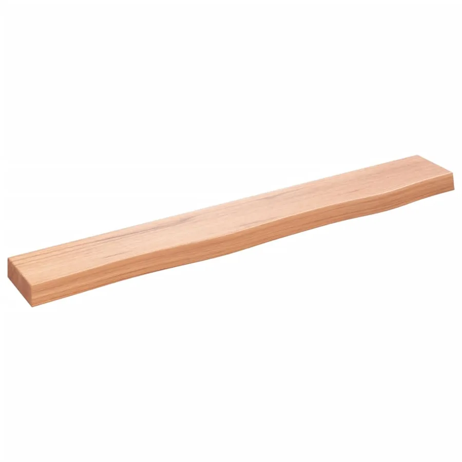 Étagère murale marron clair 80x10x4 cm bois chêne massif traité - 2