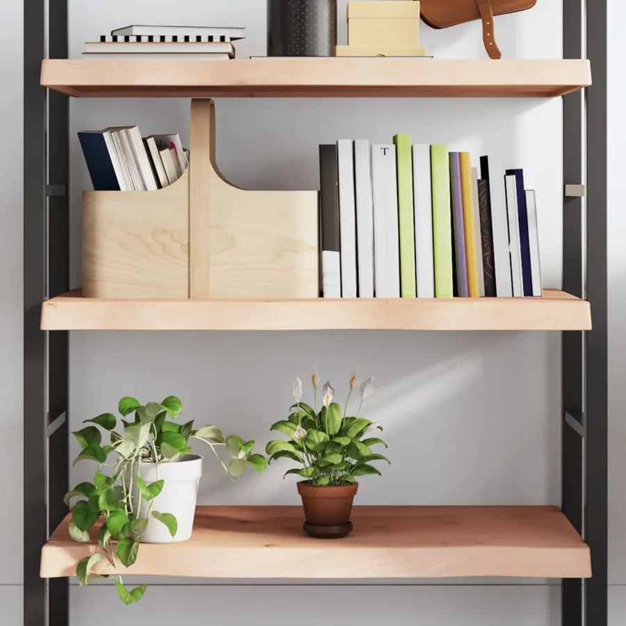 Étagère murale 80x60x(2-6) cm bois de chêne massif non traité