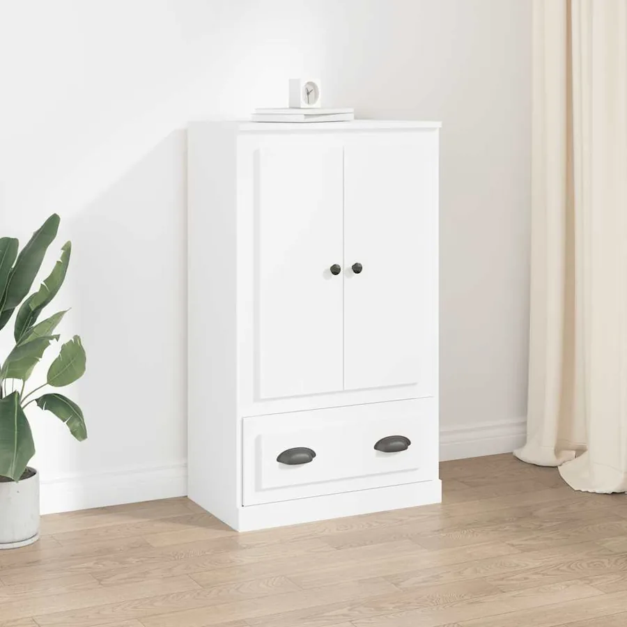 Buffet haut blanc 60x35,5x103,5 cm bois d'ingénierie