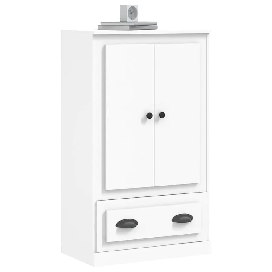 Buffet haut blanc 60x35,5x103,5 cm bois d'ingénierie - 4