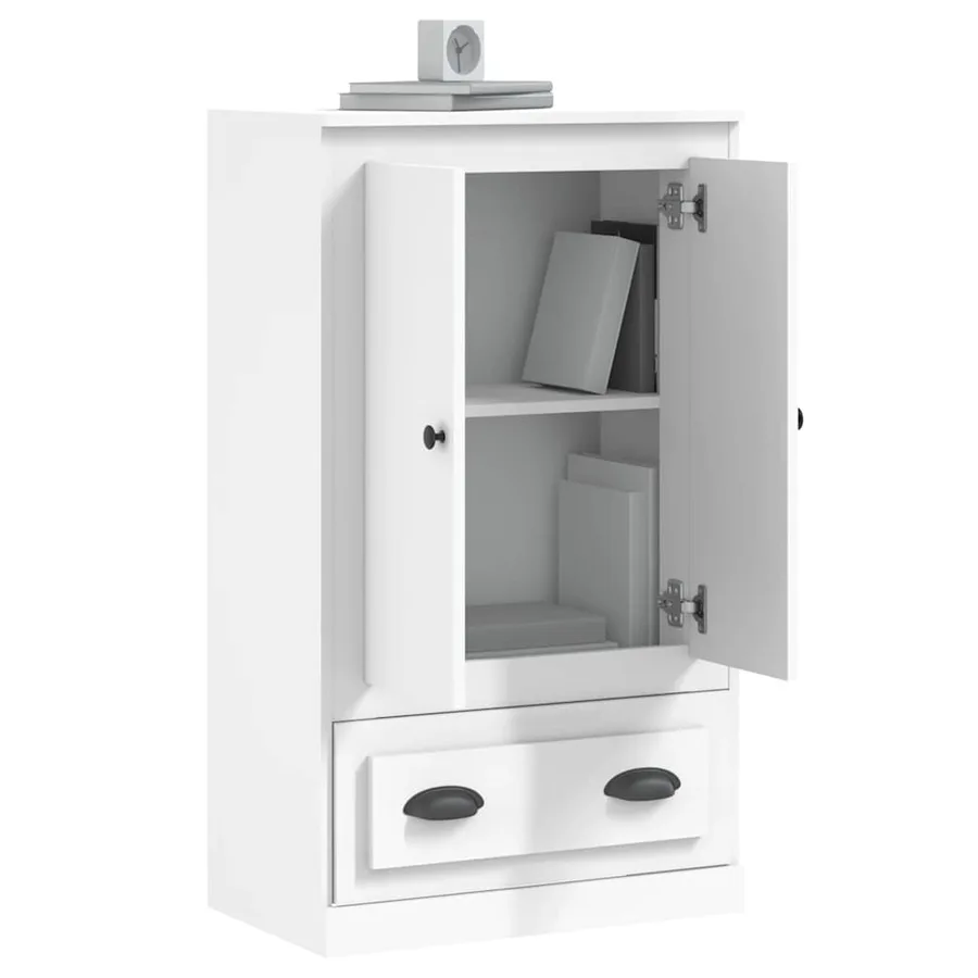 Buffet haut blanc 60x35,5x103,5 cm bois d'ingénierie - 5