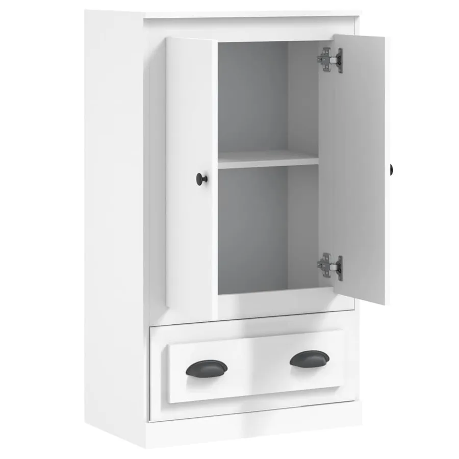 Buffet haut blanc 60x35,5x103,5 cm bois d'ingénierie - 8
