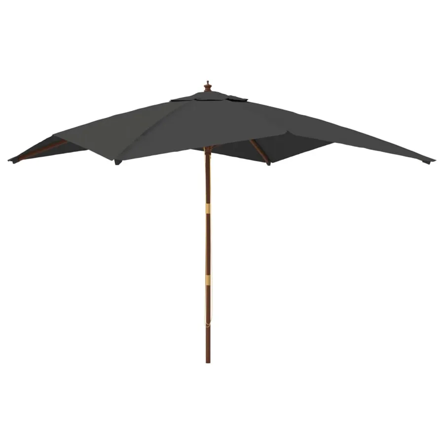 Parasol de jardin avec mât en bois anthracite 300x300x273 cm - 2