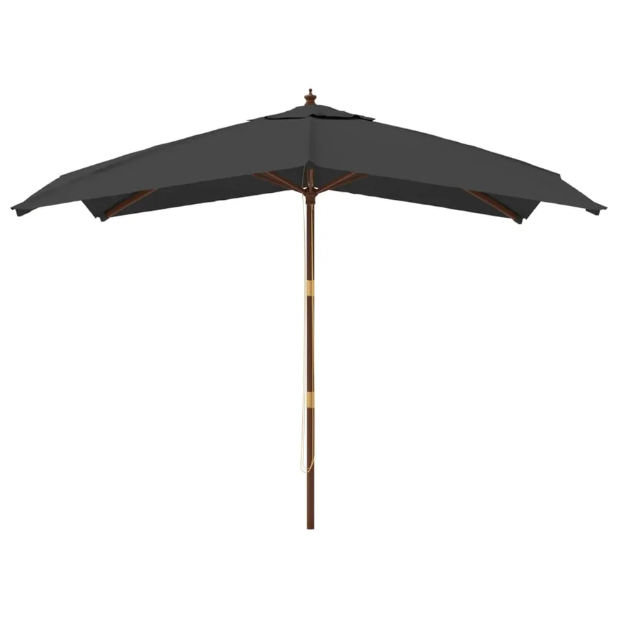 Parasol de jardin avec mât en bois anthracite 300x300x273 cm - 3