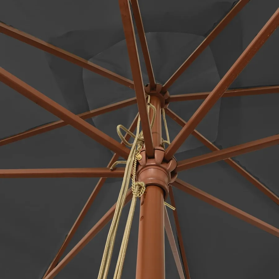 Parasol de jardin avec mât en bois anthracite 300x300x273 cm - 5